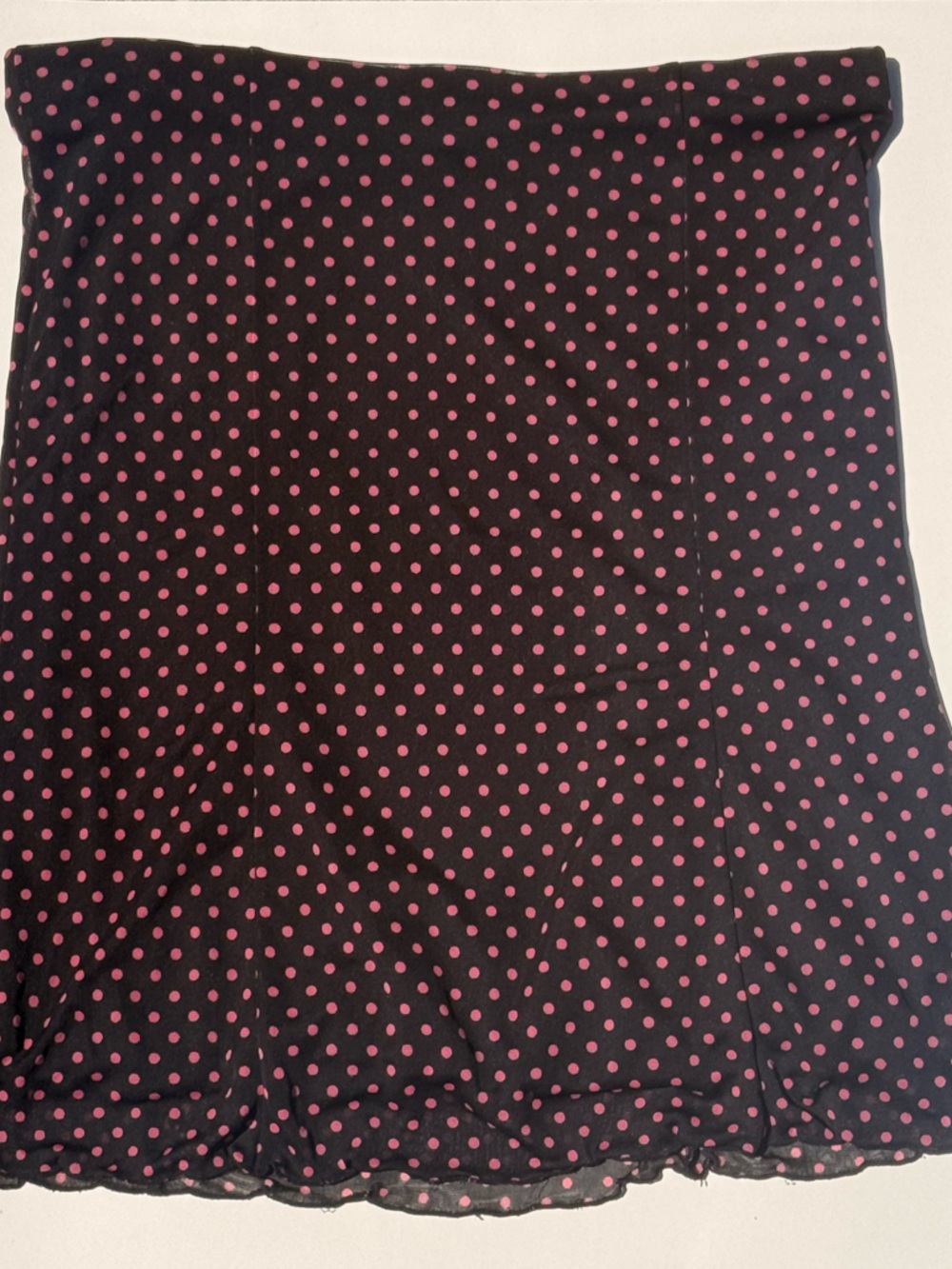 Express Black Pencil Skirt with Pink Polka Dots